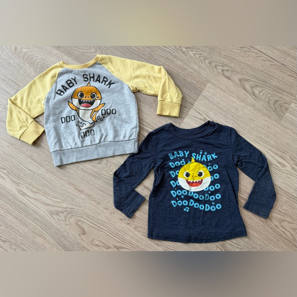Jumping Beans Baby Shark Sweatshirt and Long Sleeve Tee - Bundle of 2